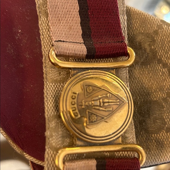 Gucci Women's Burgundy and Tan Heels Size 36 AUTHENTIC - Picture 3 of 8